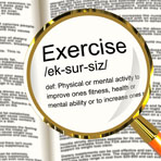 Exercise Definition Magnifier Showing Fitness Activity And Working Out